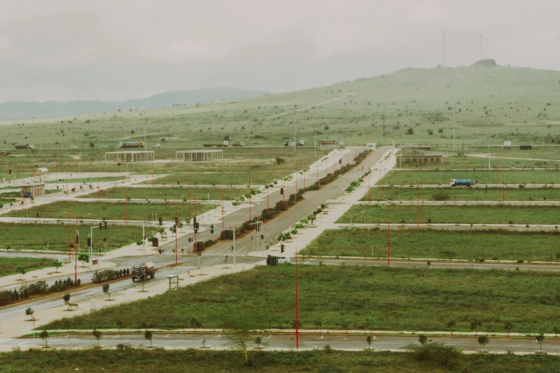Land divided into building plots